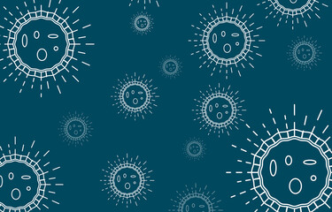 ILLUSTRATION VECTOR GRAPHIC OF SEAMLESS PATTERN BACKGROUND VIRUSES, SUITABLE FOR BACKGROUND WEBSITES AND SOCIAL MEDIA THEMED VIRUSES