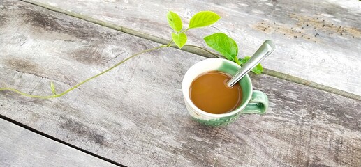 Coffee on the table wooden