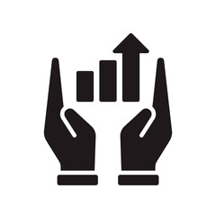 Fototapeta premium Hand with chart icon in trendy flat style design. Vector graphic illustration. Suitable for website design, logo, app, and ui. EPS 10.
