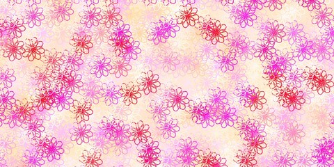 Light Pink, Yellow vector template with curves.