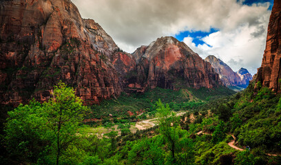 Looking into the Canyons from Angels Landing, Zion National Park, Utah