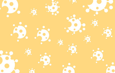 VECTOR ILLUSTRATION OF SEAMLESS PATTERN YELLOW BACKGROUND VIRUS. SUITABLE FOR BACKGRUND WEBSITES AND SOCIAL MEDIA THEMED VIRUSES.