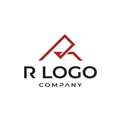 Monogram Initials Logo of Letter R Silhouette Creative Company Branding Corporate Premium Vector