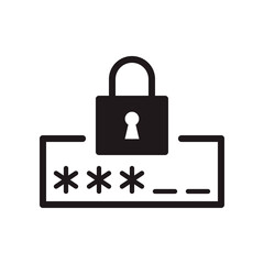 Security password icon in trendy flat style design. Vector graphic illustration. Suitable for website design, logo, app, and ui. EPS 10.