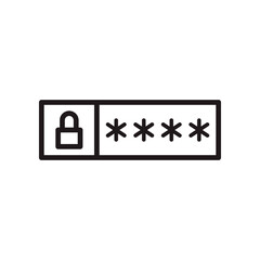 Security password icon in trendy outline style design. Vector graphic illustration. Suitable for website design, logo, app, and ui. Editable vector stroke. EPS 10.