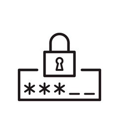 Security password icon in trendy outline style design. Vector graphic illustration. Suitable for website design, logo, app, and ui. Editable vector stroke. EPS 10.