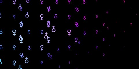 Light Gray vector texture with women's rights symbols.