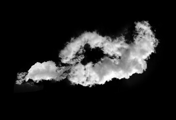 white cloud on black background