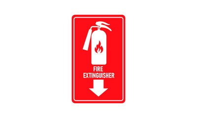 Red Fire extinguisher. Firefighters tools for flame fighting attention colored vector symbol for fire station,Fire extinguisher sign, vector illustration