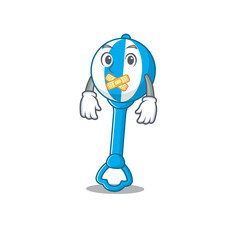 Rattle toy cartoon character style having strange silent face