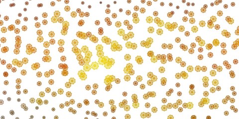 Light Green, Yellow vector texture with bright snowflakes.