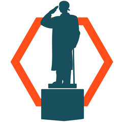 Sudirman Statue in Jakarta Silhouette. This is the famous statue in Sudirman street in Jakarta, Indonesia. Sudirman is one of a hero in Indonesia