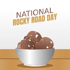 National Rocky Road Day Vector Illustration
