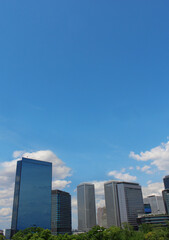 Fototapeta na wymiar 大阪のオフィスビルと大空（縦）