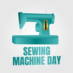 Sewing Machine Day Vector Illustration