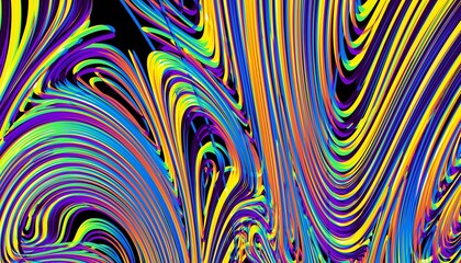 Digital art fractal background.  Psychedelic futuristic abstract pattern.