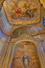 Inside the dome of Saint Nicholas Church in Prague