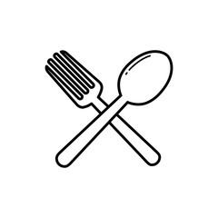 spoon and fork icon vector design template