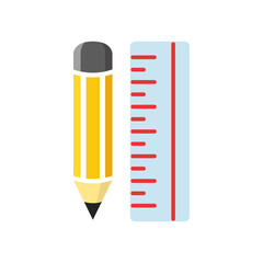 pencil and ruler icon vector design template
