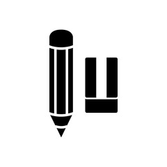 pencil and eraser icon vector design template