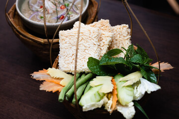 Thai crispy rice cakes
