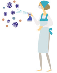 除菌,アルコール,感染症対策,エプロン,白衣