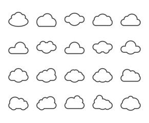 Cloud shapes collection. Cloud icons for cloud computing web and app. Simplus series