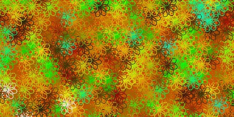 Light Multicolor vector layout with curves.