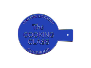 Kitchen cutting board. Logo for Cooking courses with cutting board  