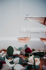 Sparkling wine being poured into glass