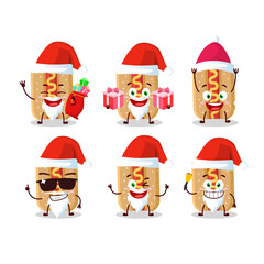 Santa Claus emoticons with hotdog cartoon character