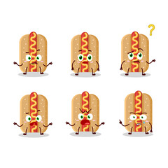 Cartoon character of hotdog with what expression