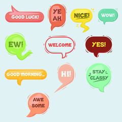 speech bubbles hand drawn colorful