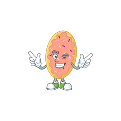 Cartoon drawing concept of bread showing cute wink eye