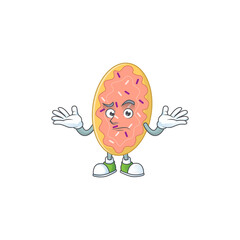 A cartoon image of bread in smirking face