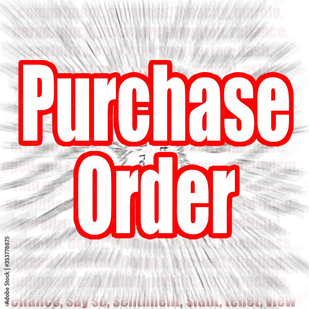 Poster purchase order word with zoom in effect