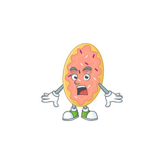 A caricature concept design of bread with a surprised gesture