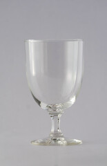 empty glass cup on white background 