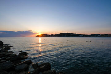 逗子海岸の夕日