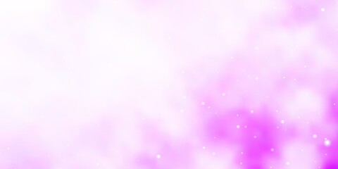 Light Purple vector background with small and big stars. Colorful illustration in abstract style with gradient stars. Best design for your ad, poster, banner.