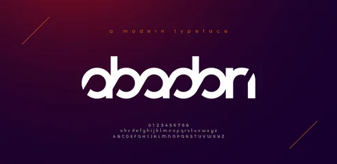 Tapeten Abstract sport modern alphabet fonts. Typography technology electronic sport digital game music future creative font. vector illustration © geengraphy