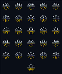  A to Z company logo vector with silver and gold color