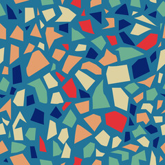 Terrazzo shapes vector seamless repeat pattern - 353782239