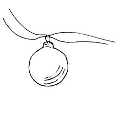 Hand drawn Christmas decorations isolated on a white background.