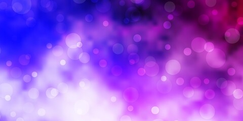 Light Purple vector background with bubbles. Colorful illustration with gradient dots in nature style. Pattern for business ads.