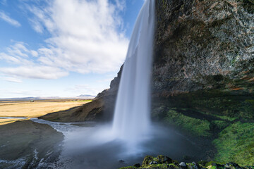 One of the most famous waterfalls in Iceland called Seljalandsfoss is located in the Golden Circle and is easy accessible from the Ring Road