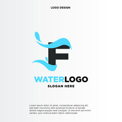 letter F water splash vector logo design