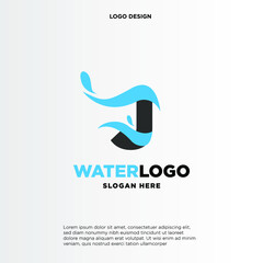 letter J water splash vector logo design