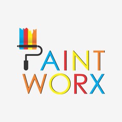 Colorful paint brush logo Vector