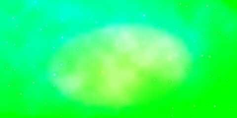 Fototapeta premium Light Green vector texture with beautiful stars. Shining colorful illustration with small and big stars. Theme for cell phones.